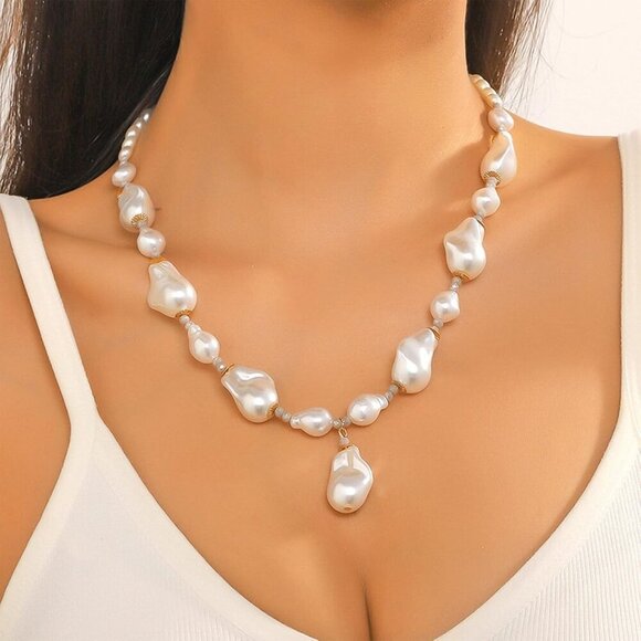 KummerSaprk Pearl Choker Necklace for Women, Layered Black Beaded Jewelry Gift - Picture 2 of 7